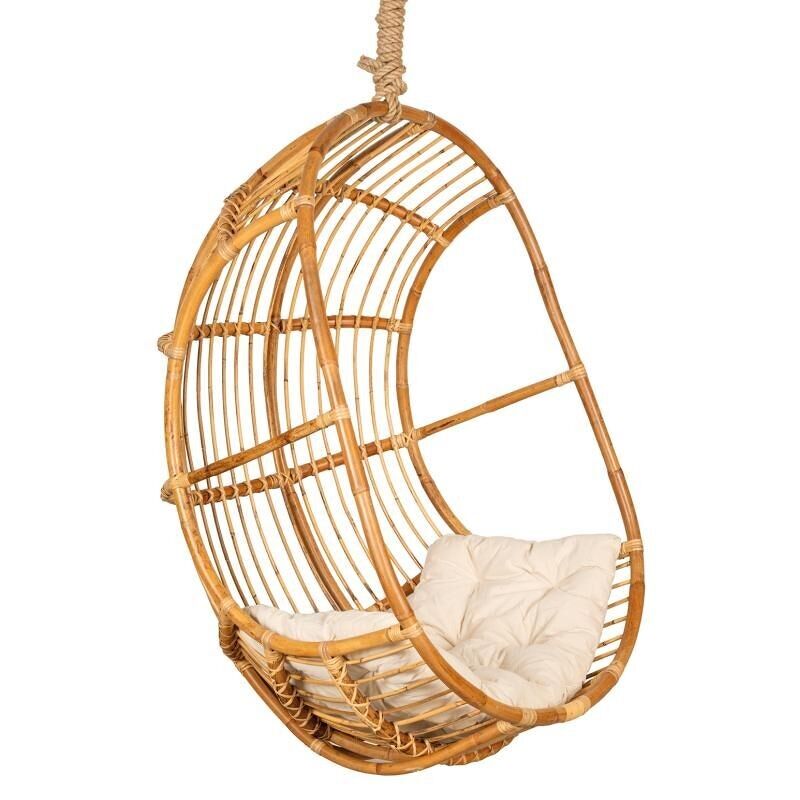 Schaukel aus rohem Rattan mit Kissen-MBA1250C