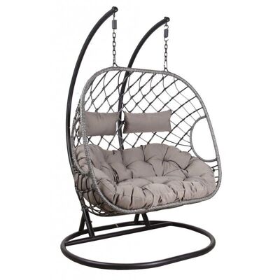 Polyresin and steel adjustable double swing chair-MBA1280C