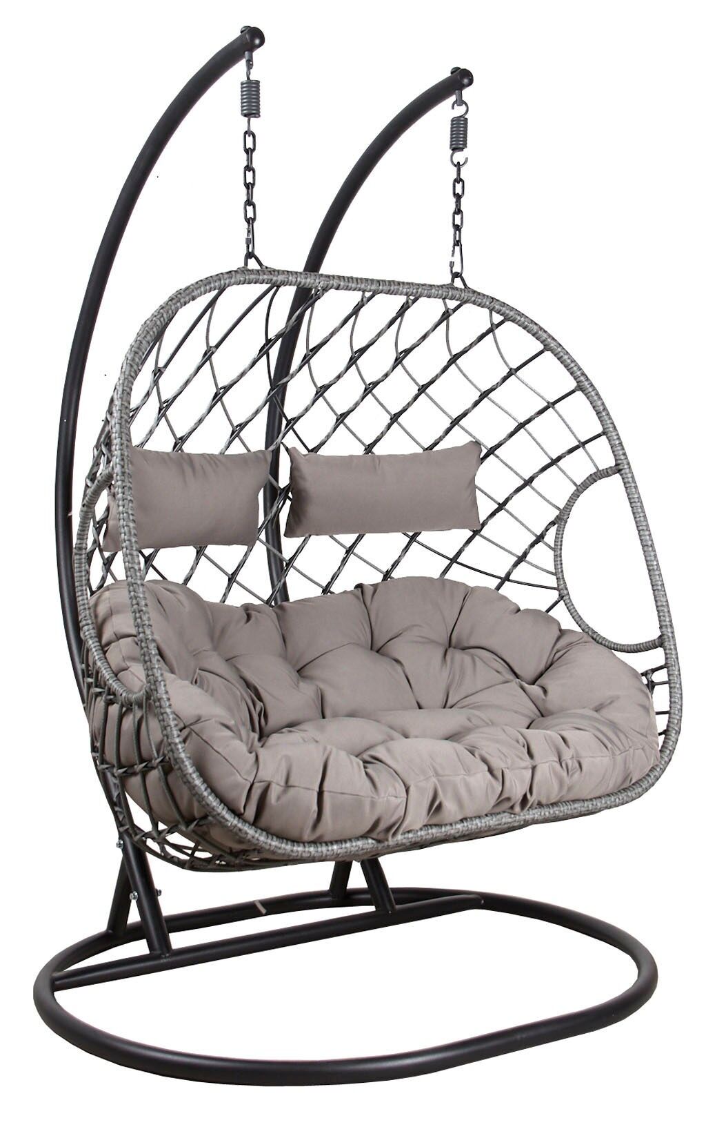 Verstellbarer Doppelschaukelstuhl aus Polyresin und Stahl-MBA1280C