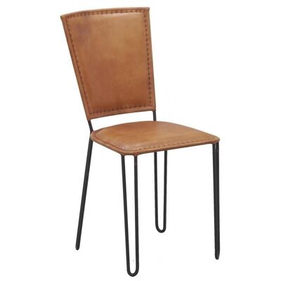 Stuhl aus Ziegenleder und Metall-MCH1480C