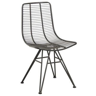 Antiker Stuhl aus schwarzem Metall-MCH1520