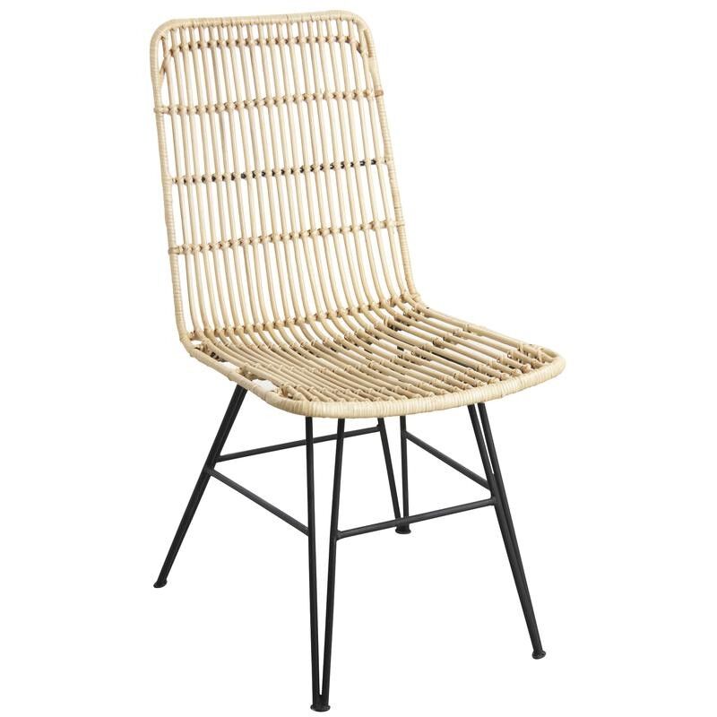 Sedia in rattan naturale e metallo-MCH1540