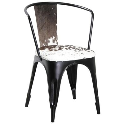 Stuhl aus Metall und Rindsleder-MCH1580C