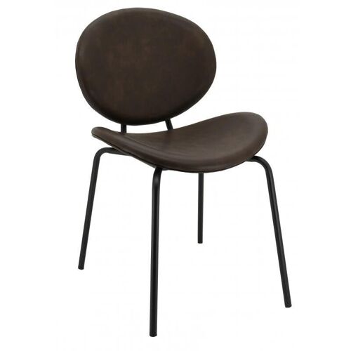 Chaise design en polyuréthane brun et métal-MCH1731