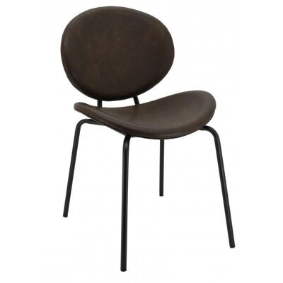Design chair in brown polyurethane and metal-MCH1731