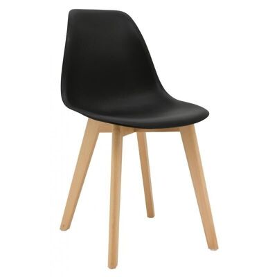 Chair in black polypro and beech-MCH1772