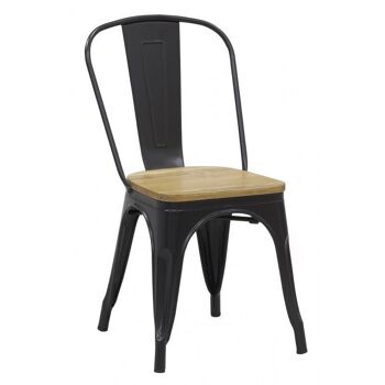 Chaise industrielle en métal et bois d'orme huilé-MCH1840 1