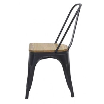 Chaise industrielle en métal et bois d'orme huilé-MCH1840 2