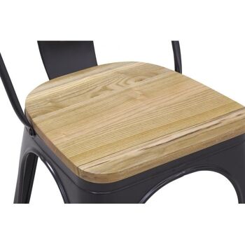 Chaise industrielle en métal et bois d'orme huilé-MCH1840 4