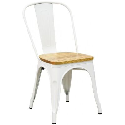 Industrieller Stuhl aus Metall und geöltem Ulmenholz-MCH1860