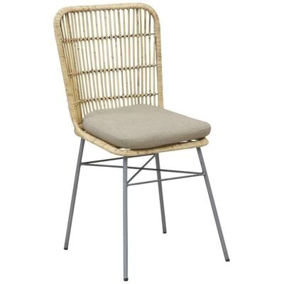 Chair in patinated rattan and metal-MCH1870C