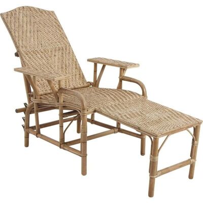 Antique rattan blade lounge chair-MCL1080