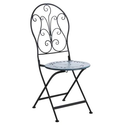 Silla de terraza plegable de metal azul-MCT1211