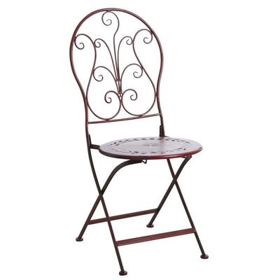Red metal folding terrace chair-MCT1212