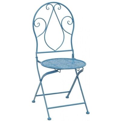 Silla plegable de metal azul-MCT1250