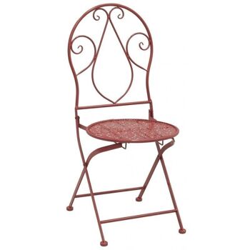 Chaise pliante en métal rouge-MCT1260 1