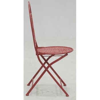 Chaise pliante en métal rouge-MCT1260 4