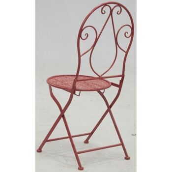 Chaise pliante en métal rouge-MCT1260 5