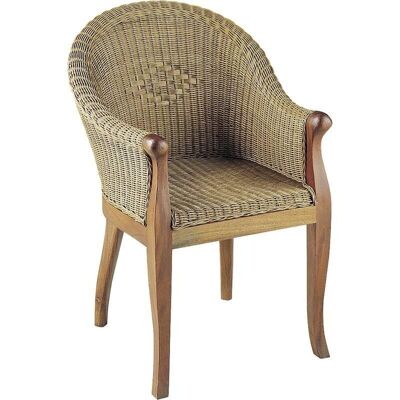 Rattan and mahogany armchair Milano-MFA1140