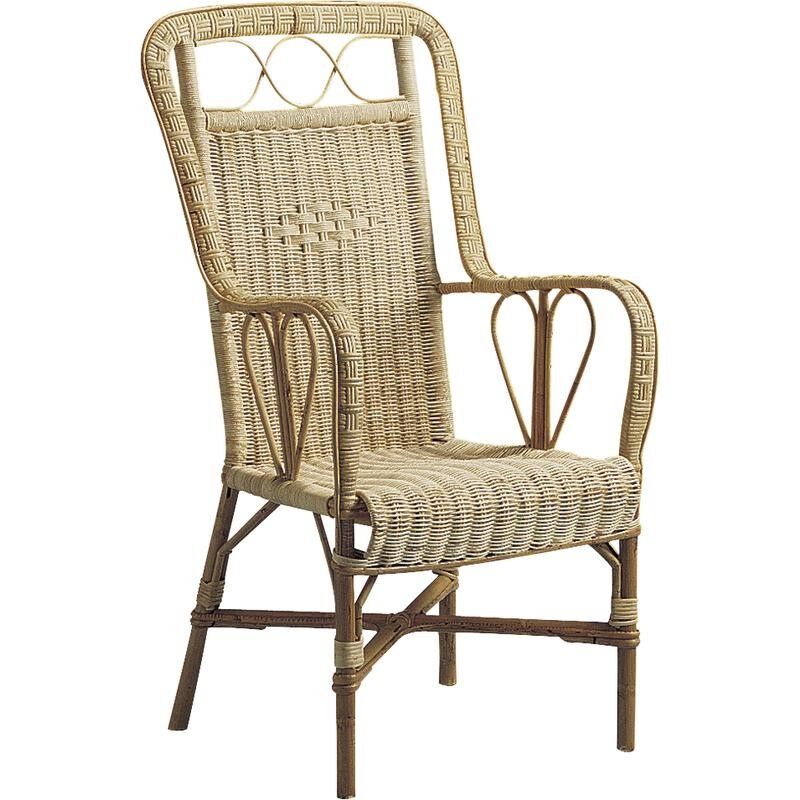Poltrona in manau e rattan-MFA1220