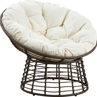 Papasan armchair in polyresin and steel-MFA2380C