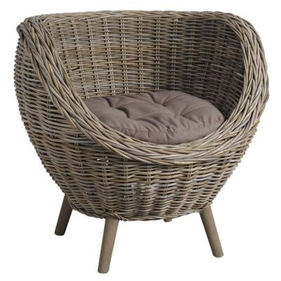 Egg armchair in gray poelet-MFA2460C