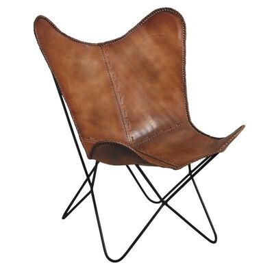 Fauteuil butterfly en cuir de buffle-MFA2510C