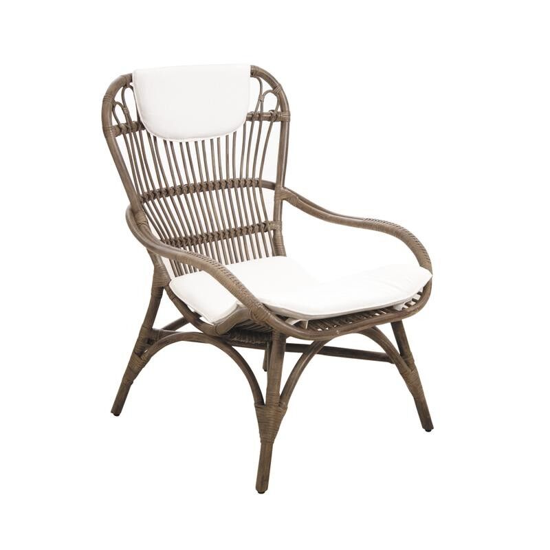 Poltrona vintage in rattan grigio-MFA2720C