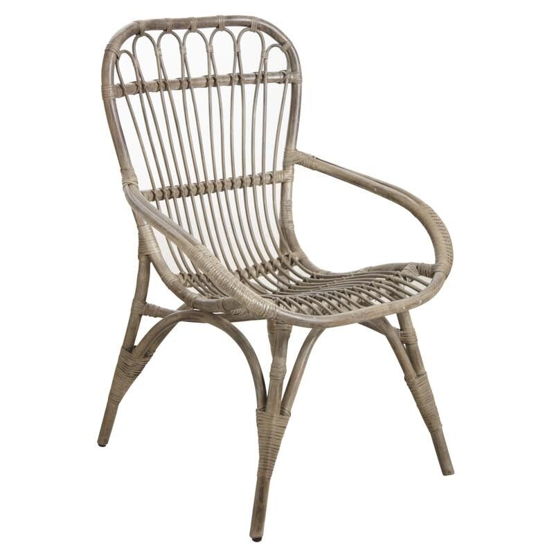 Poltrona vintage in rattan grigio-MFA2730