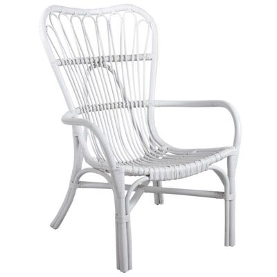Sessel aus weiß lackiertem Rattan-MFA2750