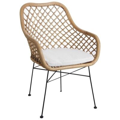 Armchair in natural rattan and metal-MFA2760C