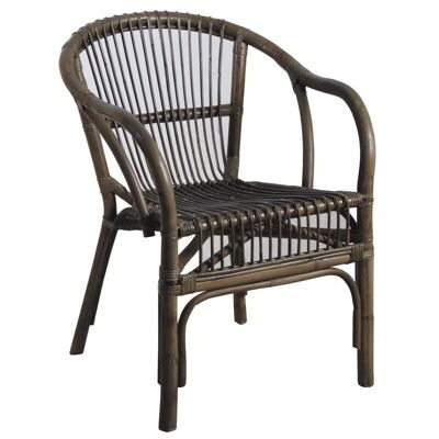 Gray rattan armchair-MFA2800