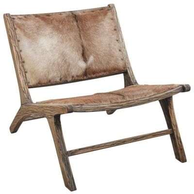 Armchair in mahogany and goatskin-MFA2810C