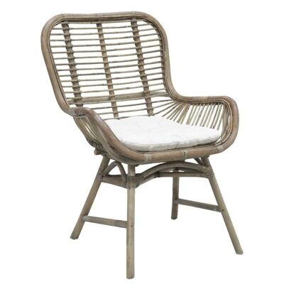 Gray stained rattan armchair-MFA2980C