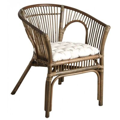 Gray stained rattan armchair with cushion-MFA2990C