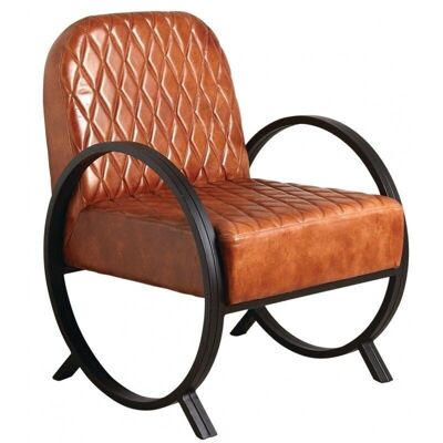 Metal buffalo leather armchair-MFA3030C
