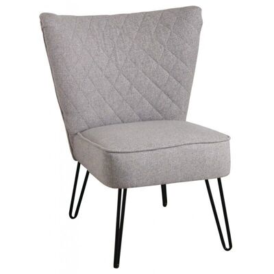 Armchair in gray polyester and metal-MFA3090C