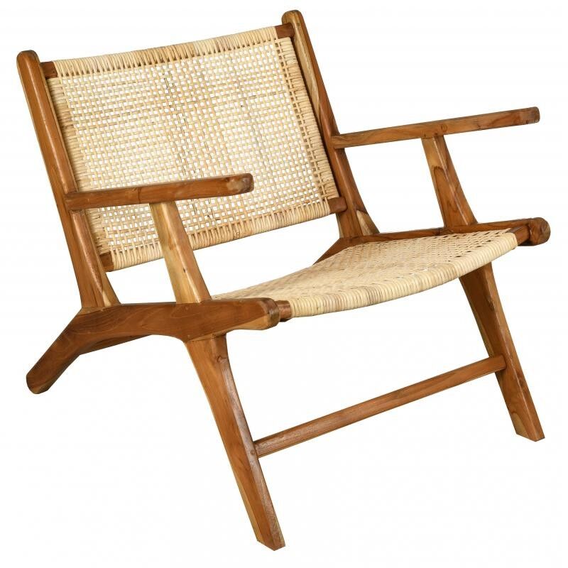 Sessel aus Teak und Rohrgeflecht-MFA3320