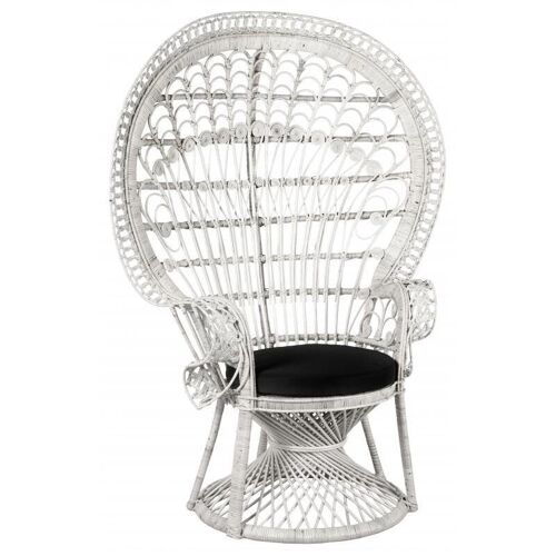 Fauteuil Emmanuelle en rotin blanc-MFA3350C