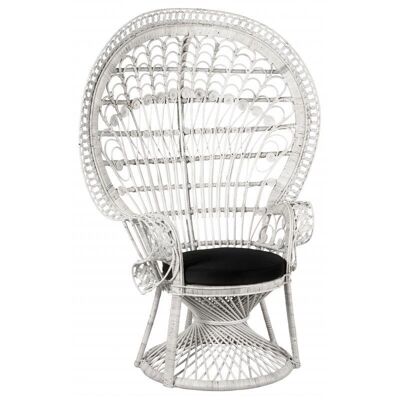 Emmanuelle armchair in white rattan-MFA3350C