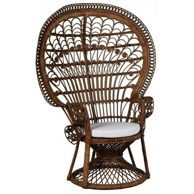 Emmanuelle armchair in brown stained rattan-MFA3360C
