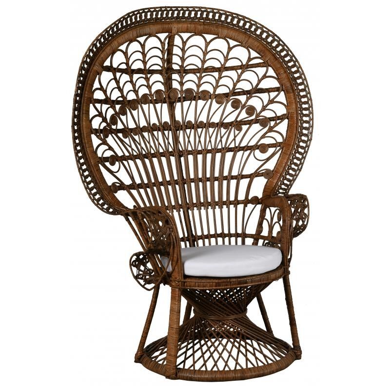 Emmanuelle Sessel aus braun gebeiztem Rattan-MFA3360C