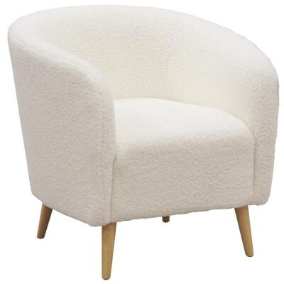 Armchair in polyester and wood Mouton-MFA3540