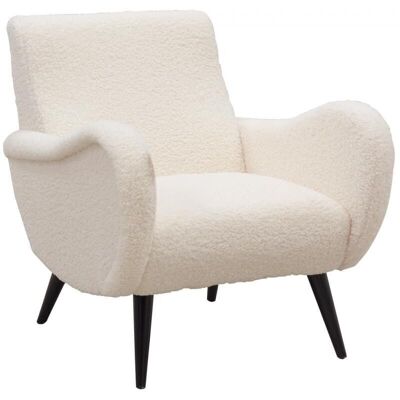 Sheep design armchair in polyester and wood-MFA3550