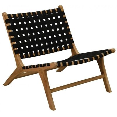 Design armchair in teak and nylon-MFA3560