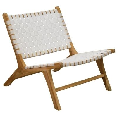 Design armchair in teak and nylon-MFA3570