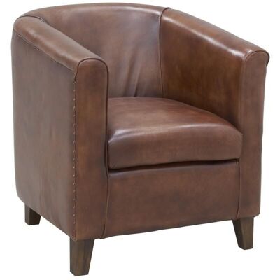 Club armchair in buffalo leather-MFA3600