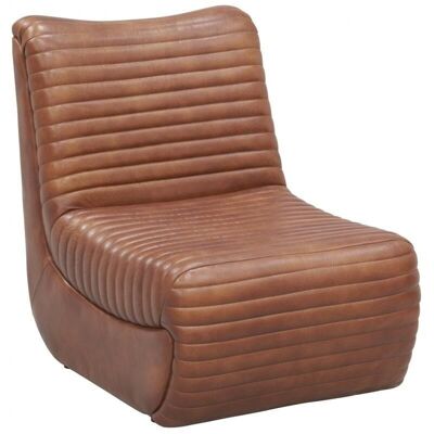 Low armchair in buffalo leather-MFA3620