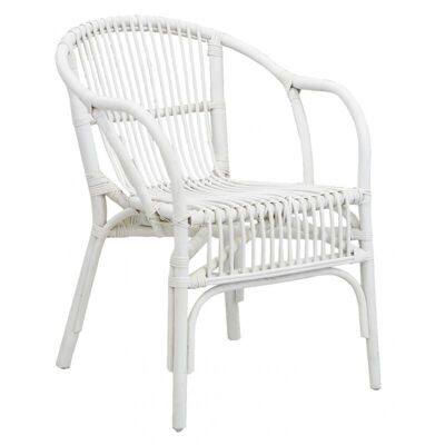 Poltrona in rattan laccato bianco-MFA3670
