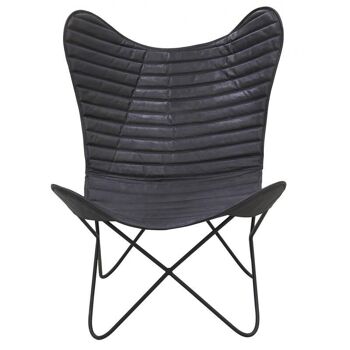 Fauteuil Butterfly en cuir noir-MFA3740 5